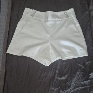 Veronica Beard Cream High Waist Shorts